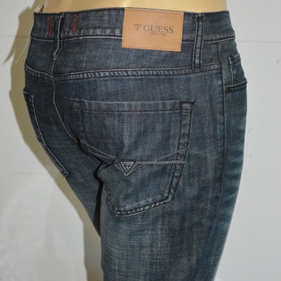 New Men/'s Guess McCrae Fit Ultra Slim Black Jeans Classic Rise Blue 32 34 36 38